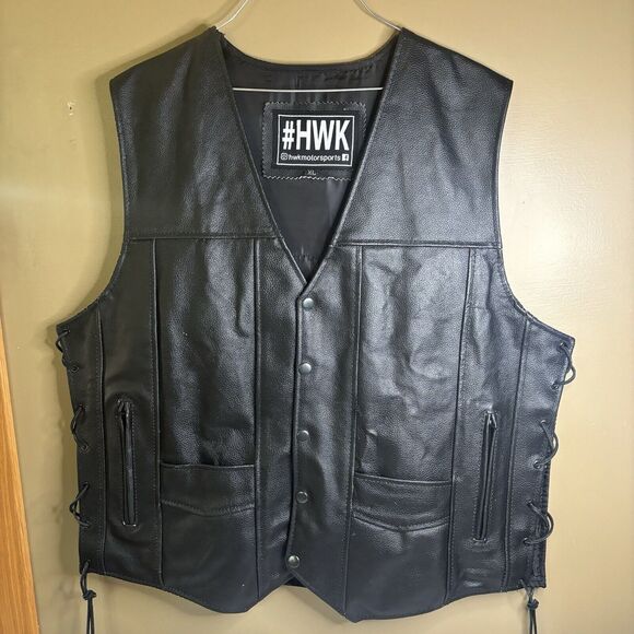 #HWK Motorsports Leather Vest Southern Cruisers Riding Club Patch On Back XL - Picture 1 of 9